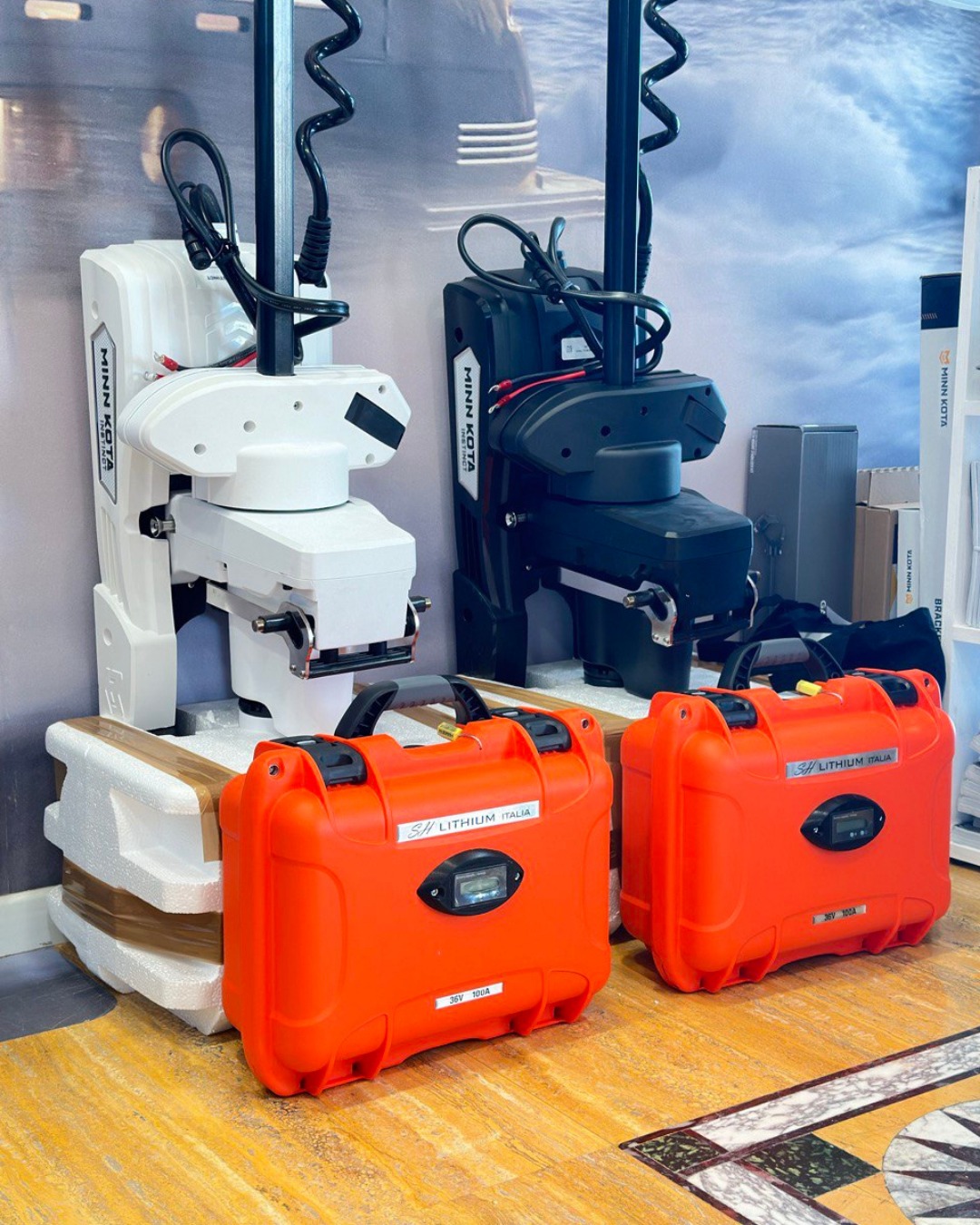 Batterie SH Lithium abbinate a motori Minn Kota - Electrowave Roma